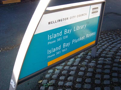 Island Bay Library branch signage