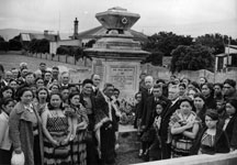 Group of mourners at the grave of Honiana Te Puni, Petone, Wellington (23 January 1940)